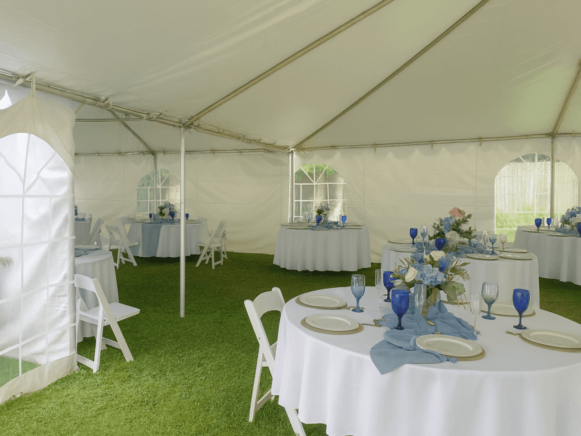 Large tent event setup