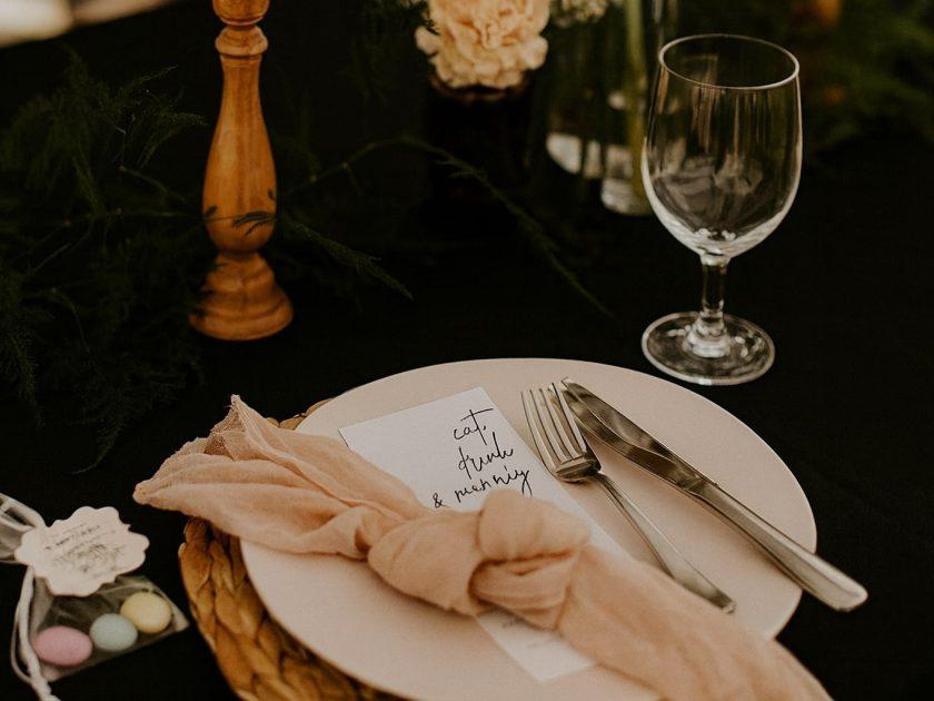 Wedding table and chair setup